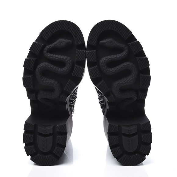 Women's Black G Rhombus Leather Mid-heel Ankle Boot - Picture 6 of 6